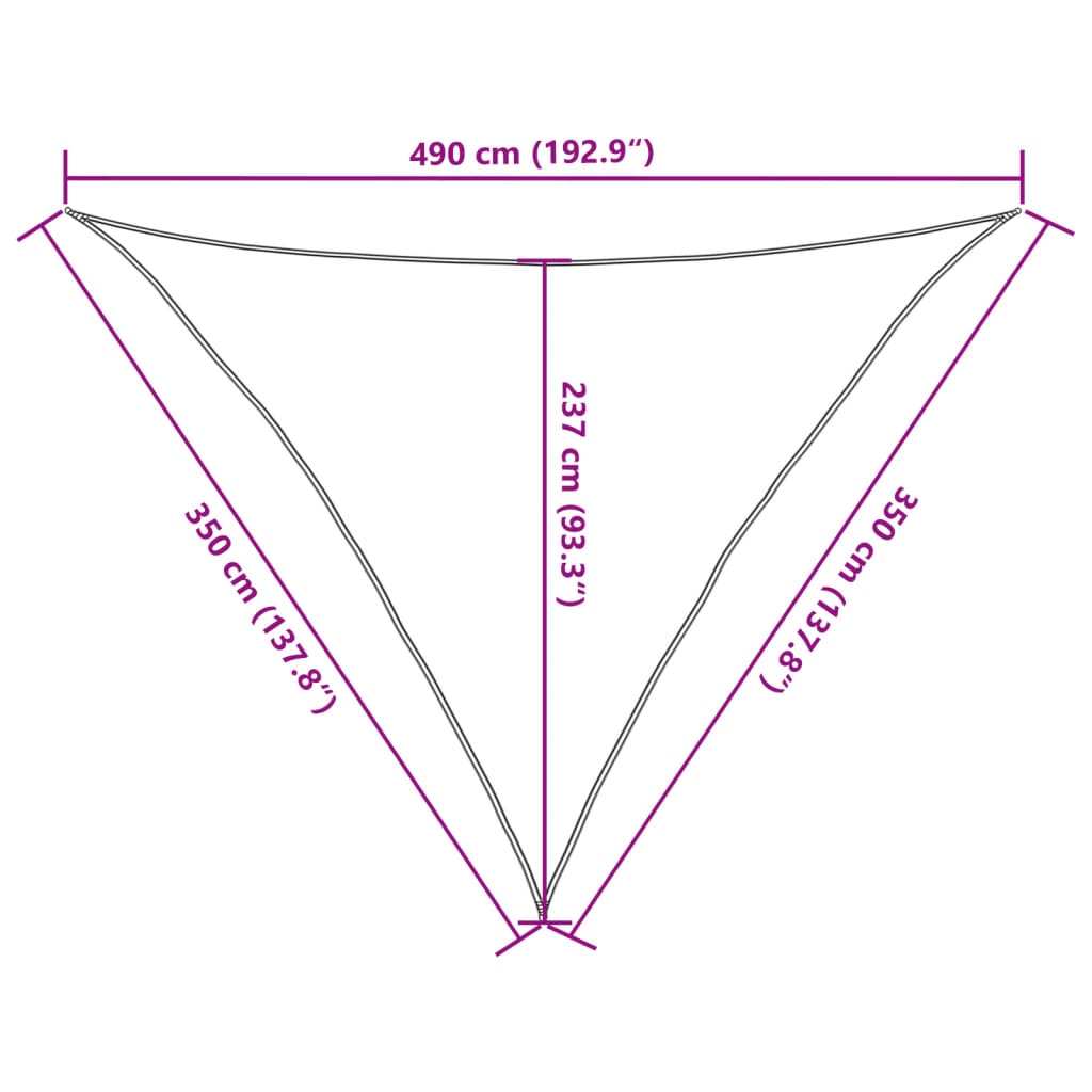 Zonnezeil 160 g/m² 3,5x3,5x4,9 m HDPE taupe