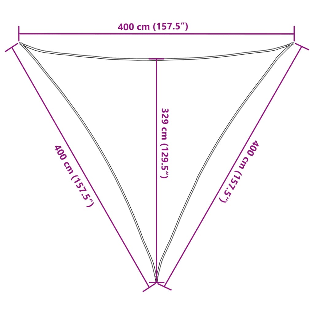 Zonnezeil 160 g/m² 4x4x4 m HDPE taupe