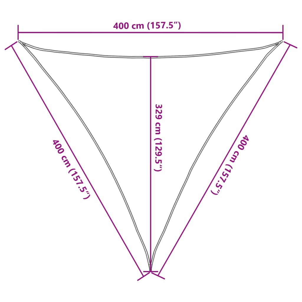 Zonnezeil 160 g/m² 4x4x4 m HDPE donkergroen