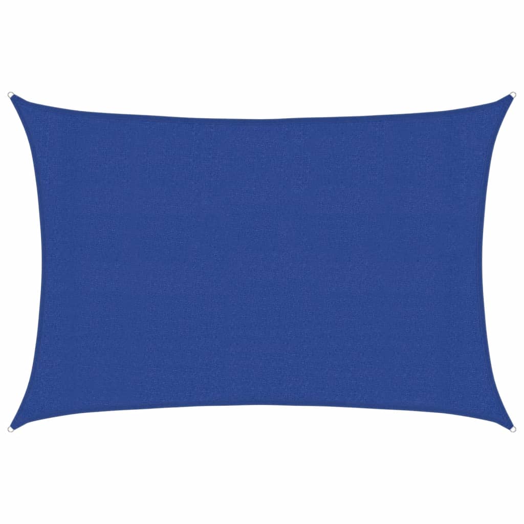 Zonnezeil 160 g/m² rechthoekig 3x4 m HDPE blauw