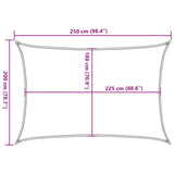 Zonnezeil 160 g/m² rechthoekig 2x2,5 m HDPE geel