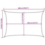 Zonnezeil 160 g/m² rechthoekig 5x6 m HDPE geel