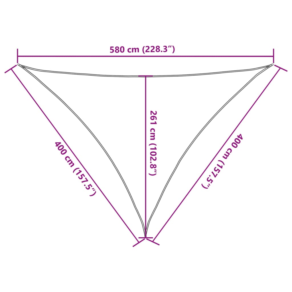 Zonnezeil 160 g/m² 4x4x5,8 m HDPE rood