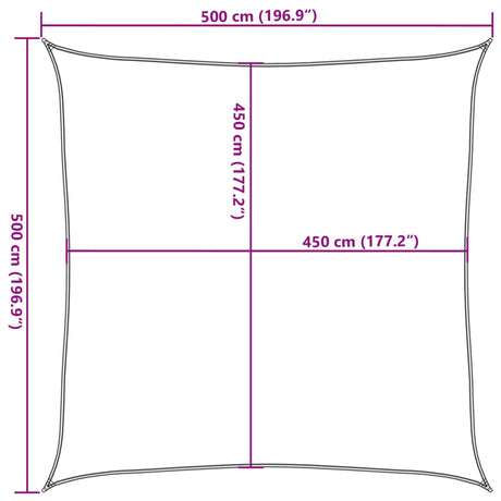 Zonnezeil 160 g/m² 5x5 m HDPE zwart - AllerleiShop