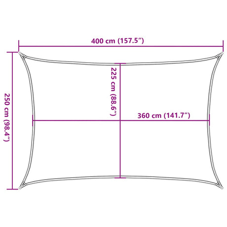 Zonnezeil 160 g/m² 2,5x4 m HDPE zwart - AllerleiShop