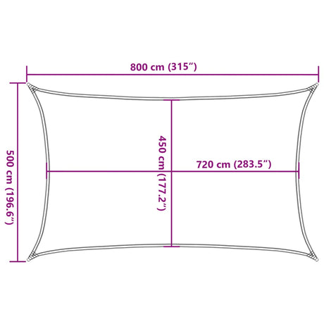 Zonnezeil 160 g/m² 5x8 m HDPE zwart - AllerleiShop