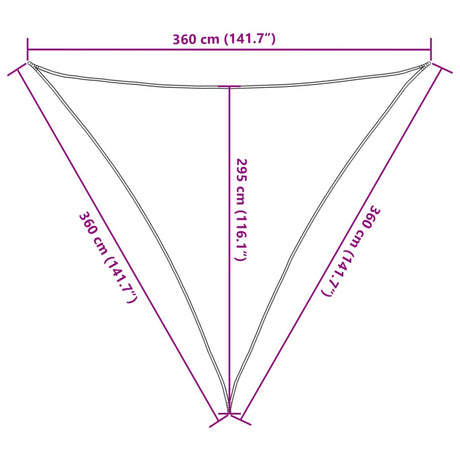 Zonnezeil 160 g/m² 3,6x3,6x3,6 m HDPE zwart - AllerleiShop