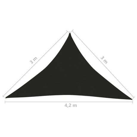 Zonnezeil 160 g/m² 3x3x4,2 m HDPE zwart - AllerleiShop