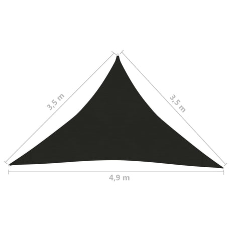 Zonnezeil 160 g/m² 3,5x3,5x4,9 m HDPE zwart - AllerleiShop