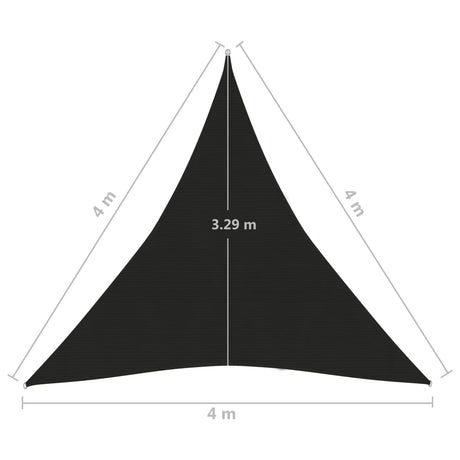 Zonnezeil 160 g/m² 4x4x4 m HDPE zwart - AllerleiShop