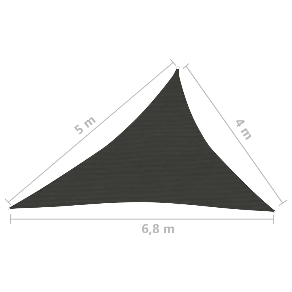 Zonnezeil 160 g/m² 4x5x6,8 m HDPE zwart - AllerleiShop