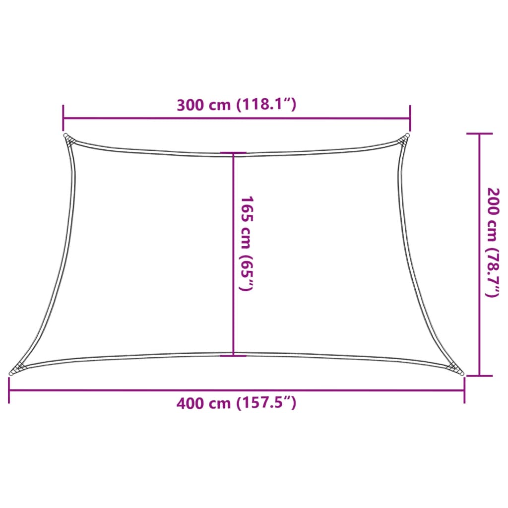 Zonnezeil 160 g/m² 3/4x2 m HDPE zwart - AllerleiShop