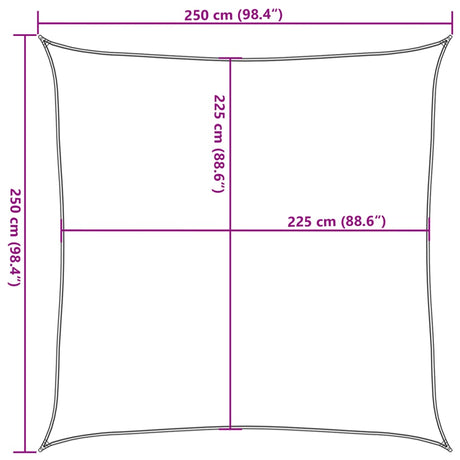 Zonnezeil 160 g/m² 2,5x2,5 m HDPE bruin - AllerleiShop