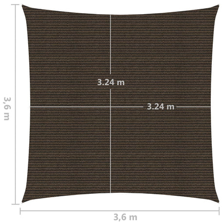 Zonnezeil 160 g/m² 3,6x3,6 m HDPE bruin - AllerleiShop