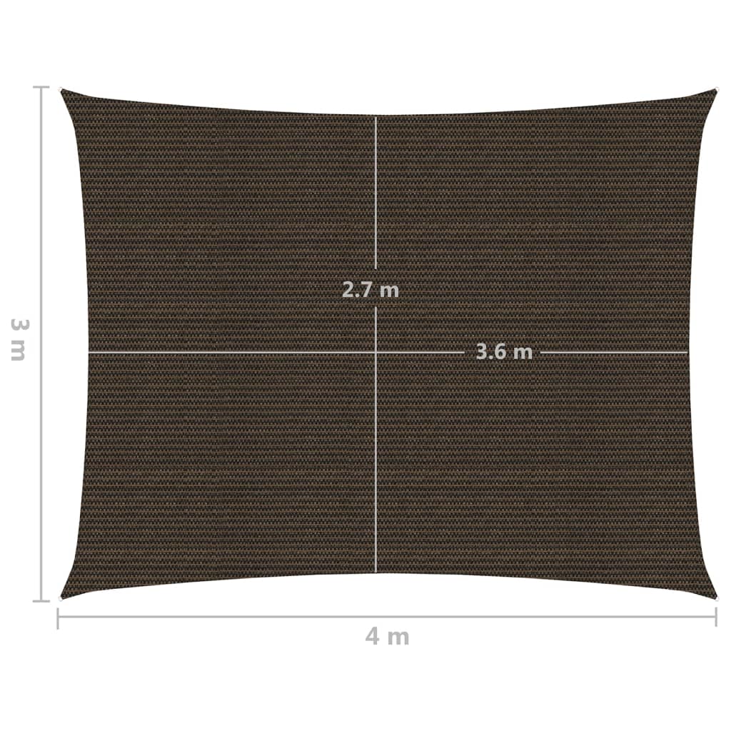 Zonnezeil 160 g/m² 3x4 m HDPE bruin - AllerleiShop