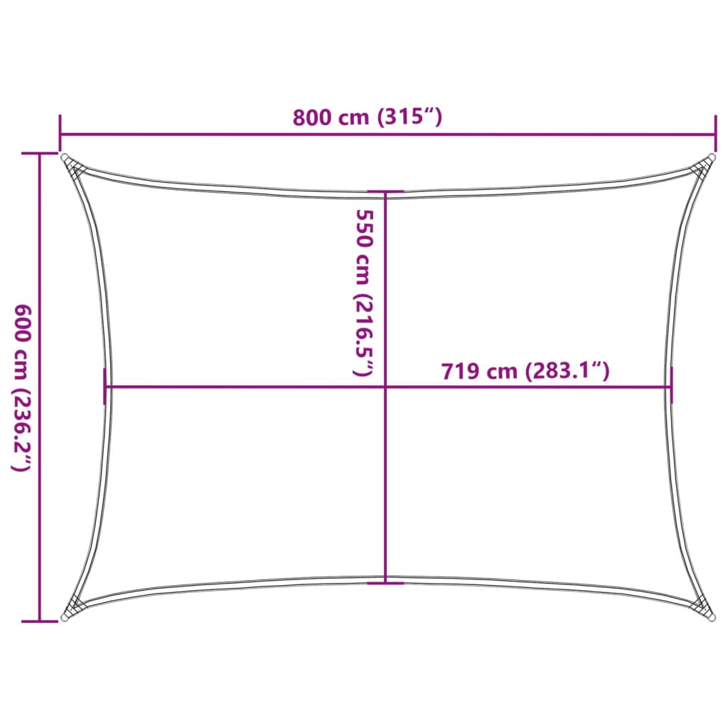 Zonnezeil 160 g/m² 6x8 m HDPE bruin - AllerleiShop