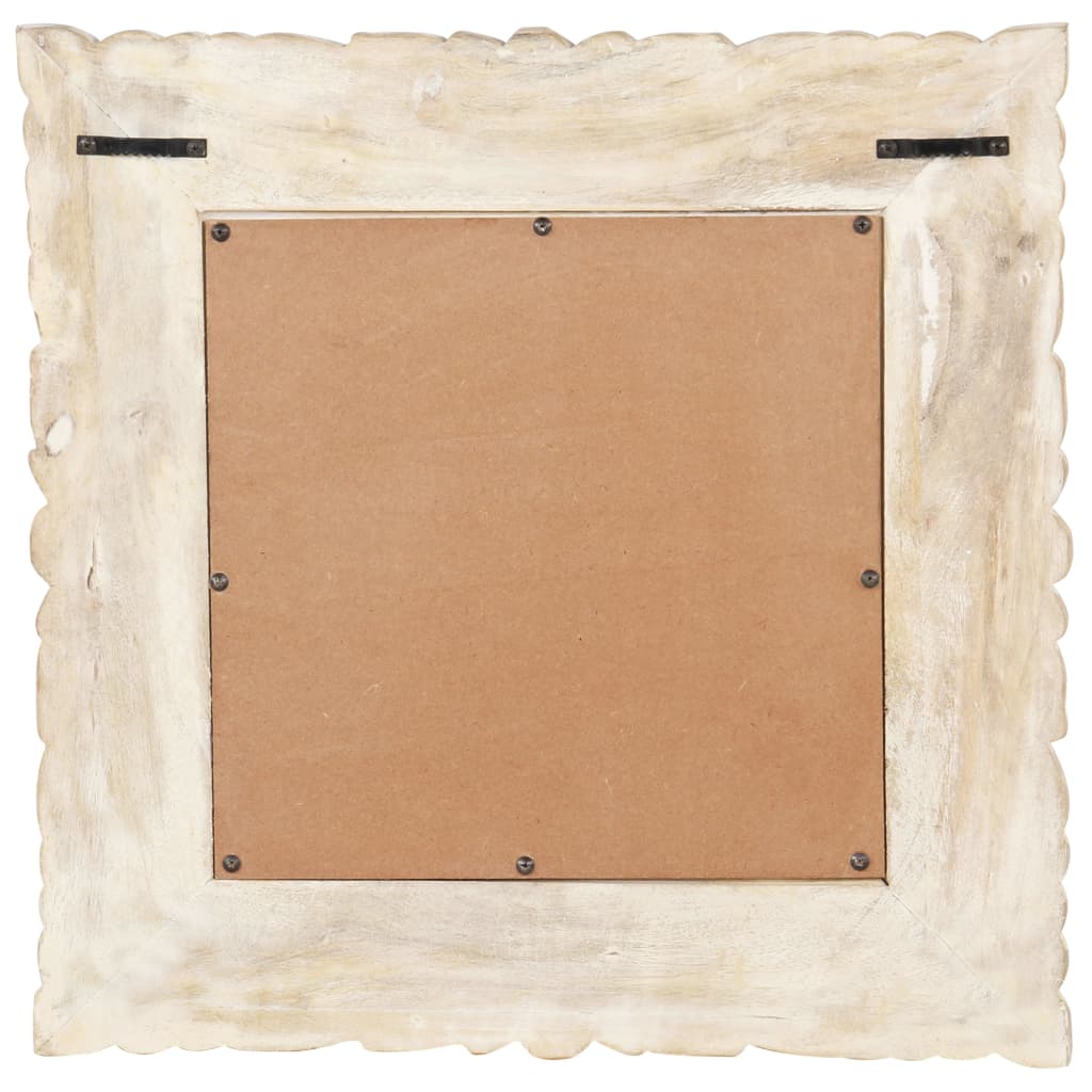 Spiegel 50x50 cm massief mangohout wit - AllerleiShop