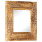 Spiegel handgesneden 50x50x2,5 cm massief mangohout - AllerleiShop