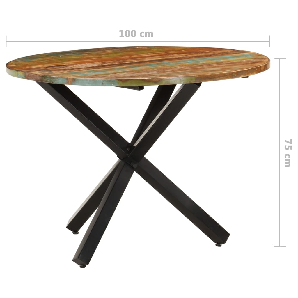 Eettafel rond 100x100x75 cm massief gerecycled hout - AllerleiShop