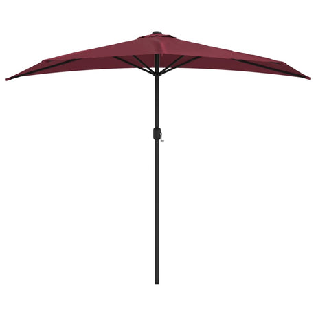 Balkonparasol half aluminium paal 270x144x222 cm bordeauxrood - AllerleiShop