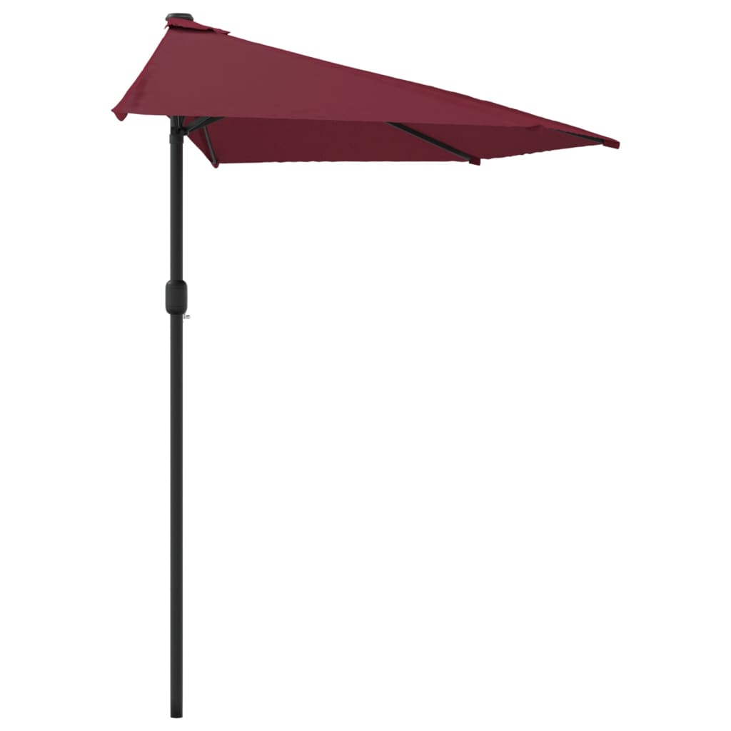 Balkonparasol half aluminium paal 270x144x222 cm bordeauxrood - AllerleiShop