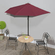 Balkonparasol half aluminium paal 270x144x222 cm bordeauxrood - AllerleiShop