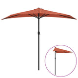 Balkonparasol half met aluminium paal 270x144x222 cm terracotta - AllerleiShop