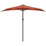 Balkonparasol half met aluminium paal 270x144x222 cm terracotta - AllerleiShop