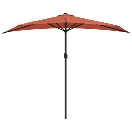 Balkonparasol half met aluminium paal 270x144x222 cm terracotta - AllerleiShop