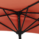 Balkonparasol half met aluminium paal 270x144x222 cm terracotta - AllerleiShop