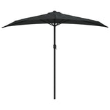 Balkonparasol half met aluminium paal 270x144x222 cm zwart - AllerleiShop