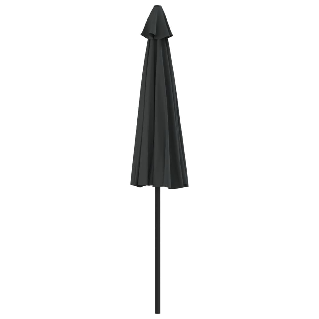 Balkonparasol half met aluminium paal 270x144x222 cm zwart - AllerleiShop