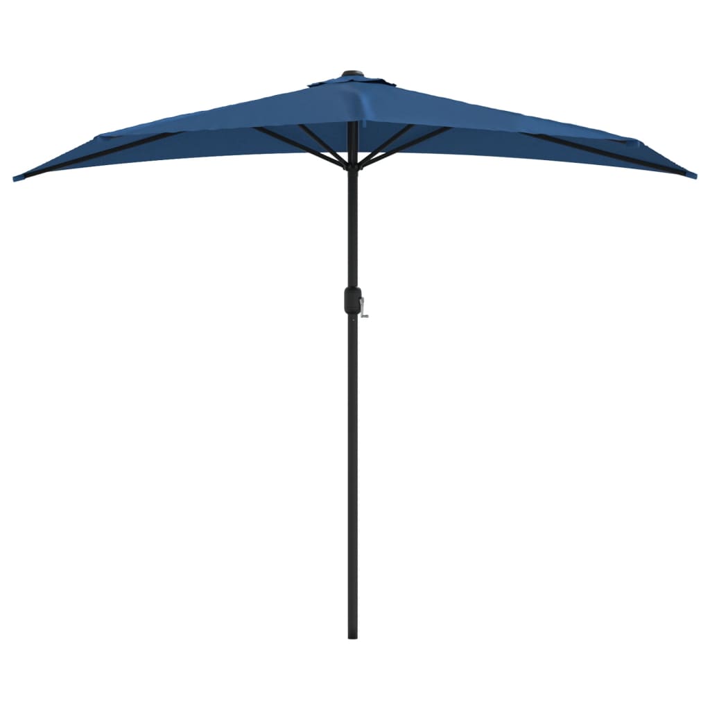 Balkonparasol half met aluminium paal 270x144x222 cm blauw - AllerleiShop