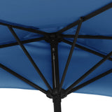 Balkonparasol half met aluminium paal 270x144x222 cm blauw - AllerleiShop