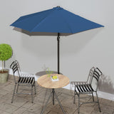 Balkonparasol half met aluminium paal 270x144x222 cm blauw - AllerleiShop