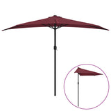 Balkonparasol half aluminium paal 300x155x223 cm bordeauxrood - AllerleiShop