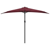 Balkonparasol half aluminium paal 300x155x223 cm bordeauxrood - AllerleiShop