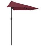 Balkonparasol half aluminium paal 300x155x223 cm bordeauxrood - AllerleiShop