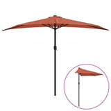 Balkonparasol half met aluminium paal 300x155x223 cm terracotta - AllerleiShop