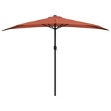 Balkonparasol half met aluminium paal 300x155x223 cm terracotta - AllerleiShop