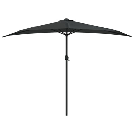 Balkonparasol half met aluminium paal 300x155x223 cm zwart - AllerleiShop