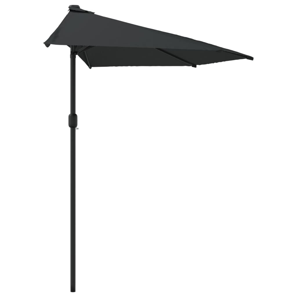 Balkonparasol half met aluminium paal 300x155x223 cm zwart - AllerleiShop