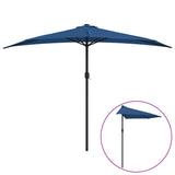 Balkonparasol half met aluminium paal 300x155x223 cm blauw - AllerleiShop