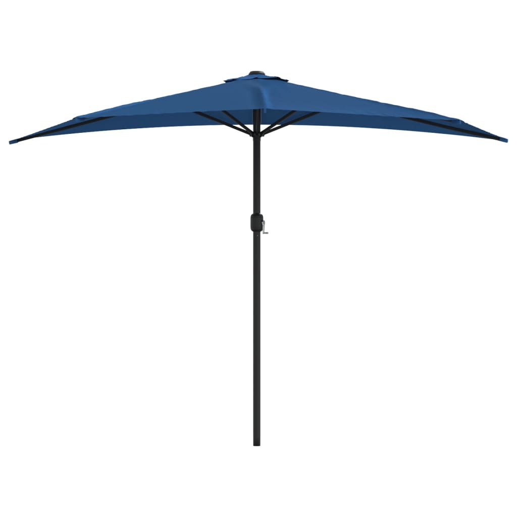 Balkonparasol half met aluminium paal 300x155x223 cm blauw - AllerleiShop