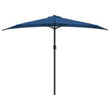 Balkonparasol half met aluminium paal 300x155x223 cm blauw - AllerleiShop