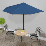 Balkonparasol half met aluminium paal 300x155x223 cm blauw - AllerleiShop