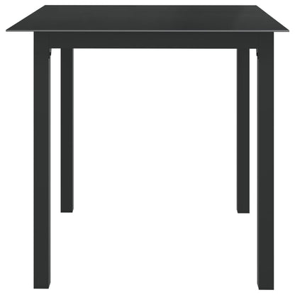 Tuintafel 80x80x74 cm aluminium en glas zwart - AllerleiShop