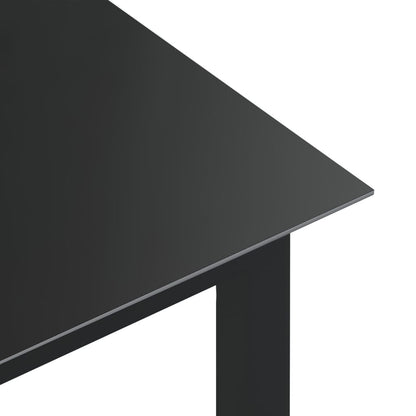 Tuintafel 80x80x74 cm aluminium en glas zwart - AllerleiShop