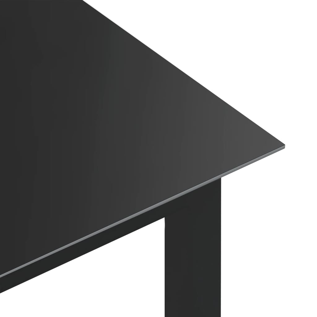 Tuintafel 150x90x74 cm aluminium en glas zwart - AllerleiShop