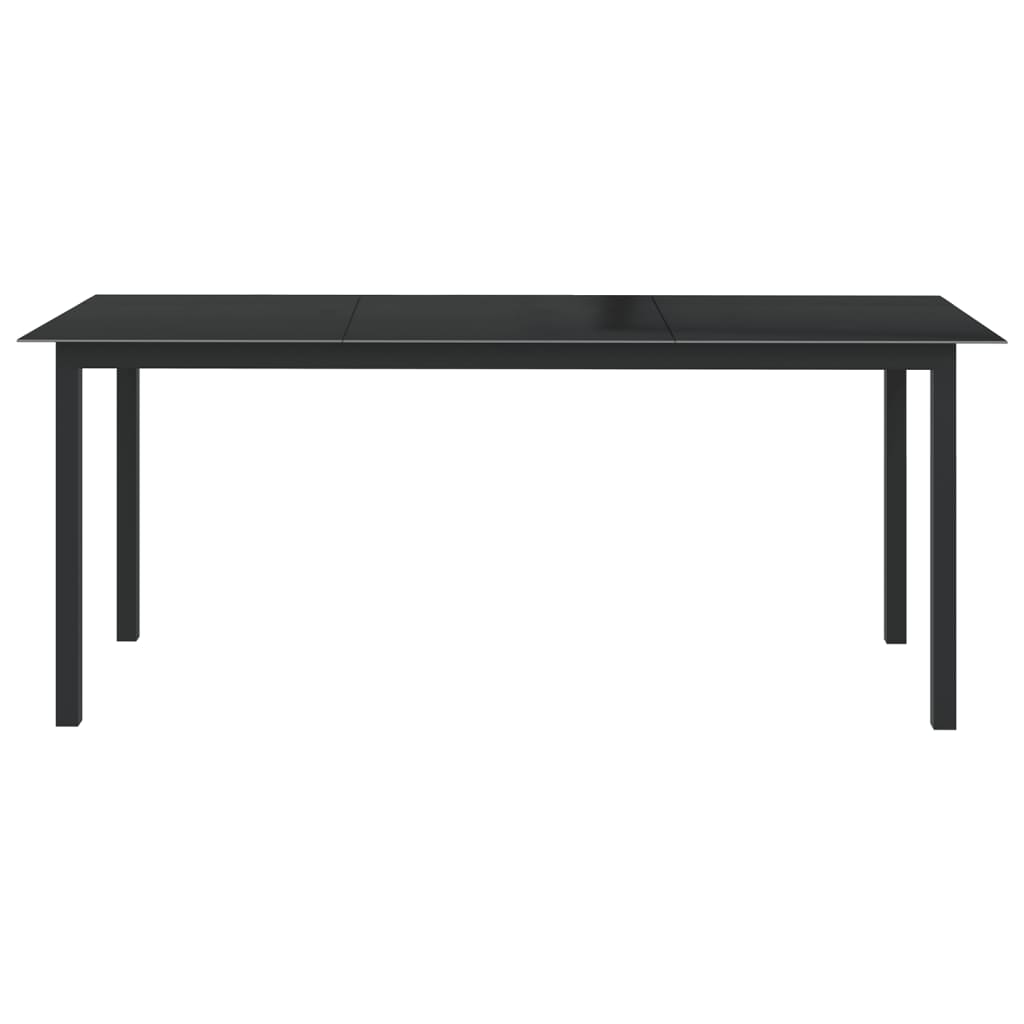 Tuintafel 190x90x74 cm aluminium en glas zwart - AllerleiShop